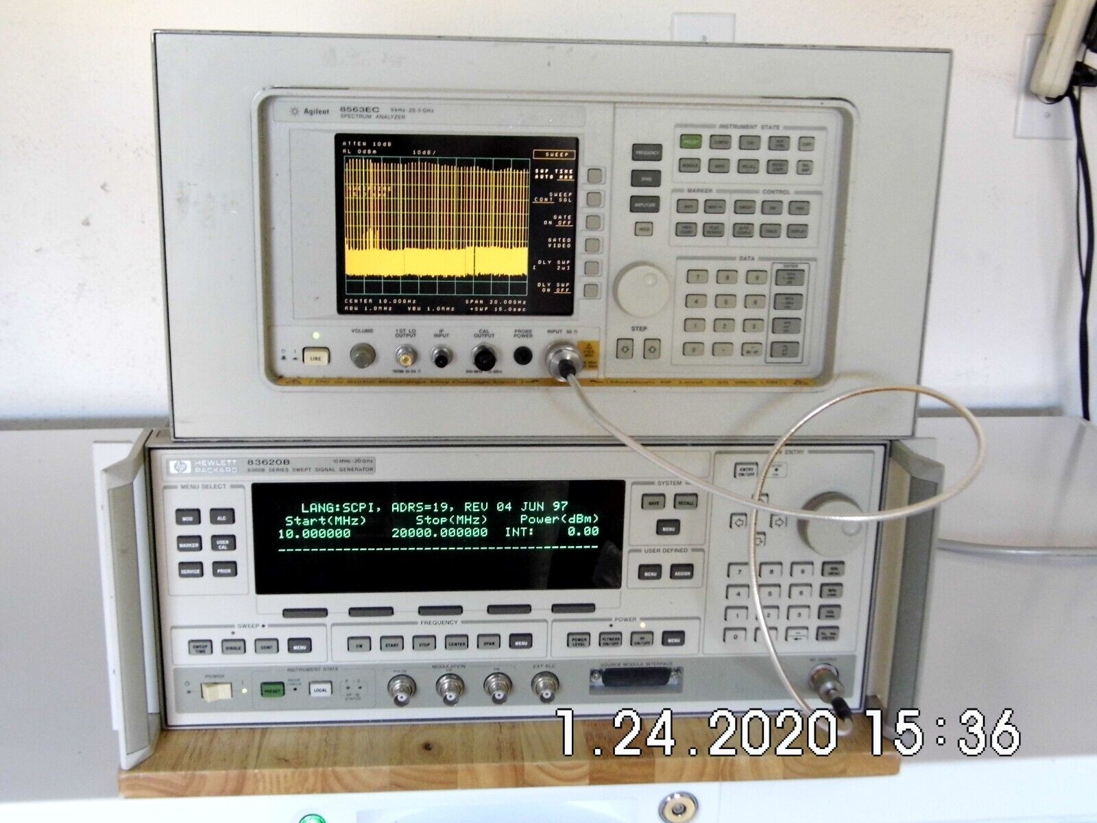 Agilent HP 83620B 001-008 Synthesized Sweeper 10MHz - 20GHz, 2 in stock Agilent HP 83620B 001-008 Synthesized Sweeper 10MHz - 20GHz, 2 in stock